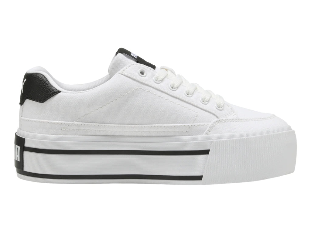 Tenis PUMA Court Classic Vulc Platform Blanco y Negro para Mujer