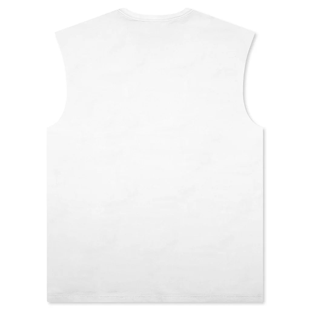 Textured Jersey Sleeveless White