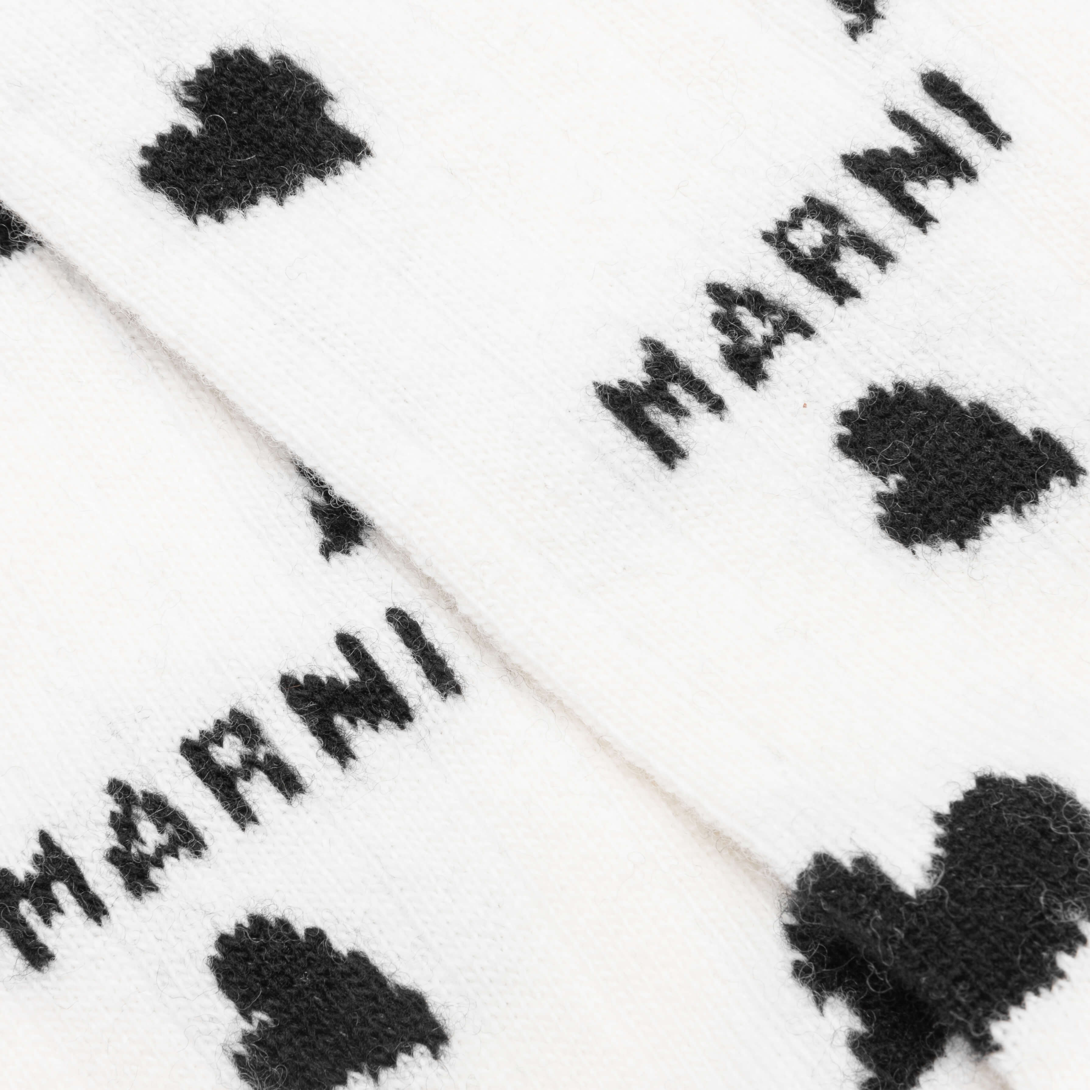 Heart Motif Wool Socks Talc