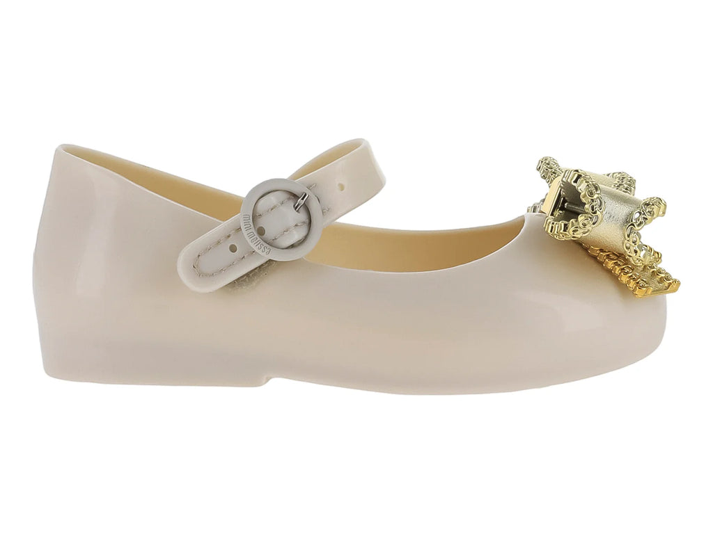 Zapatos Mary Jane Mini Melissa Beige y Oro para Niña