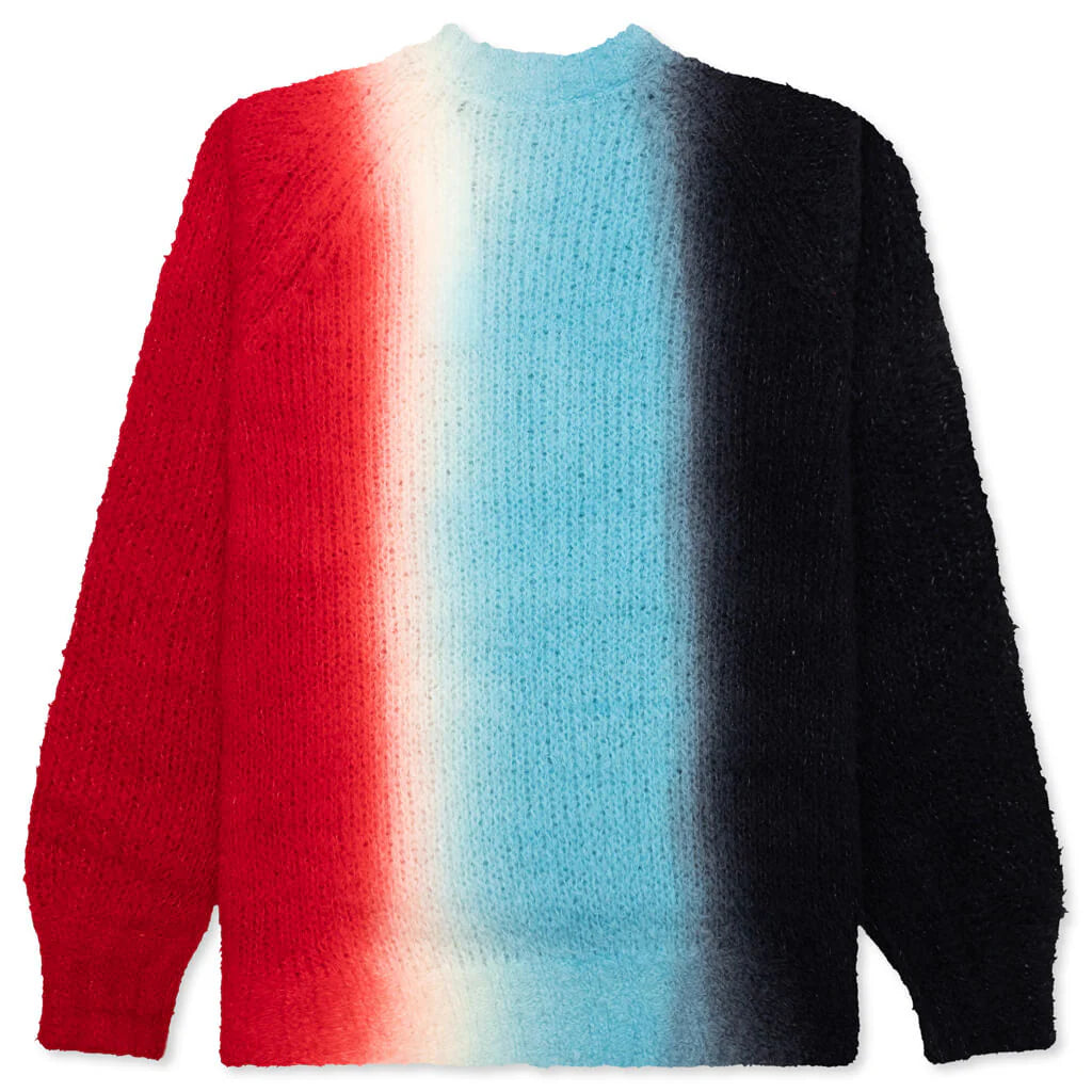 Tie Dye Knit Pullover Black Red