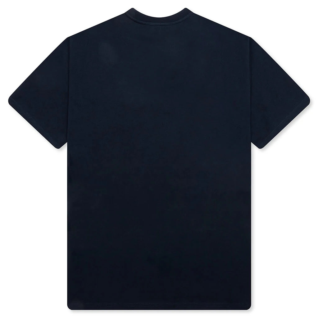 Patch Silk T Shirt Navy White