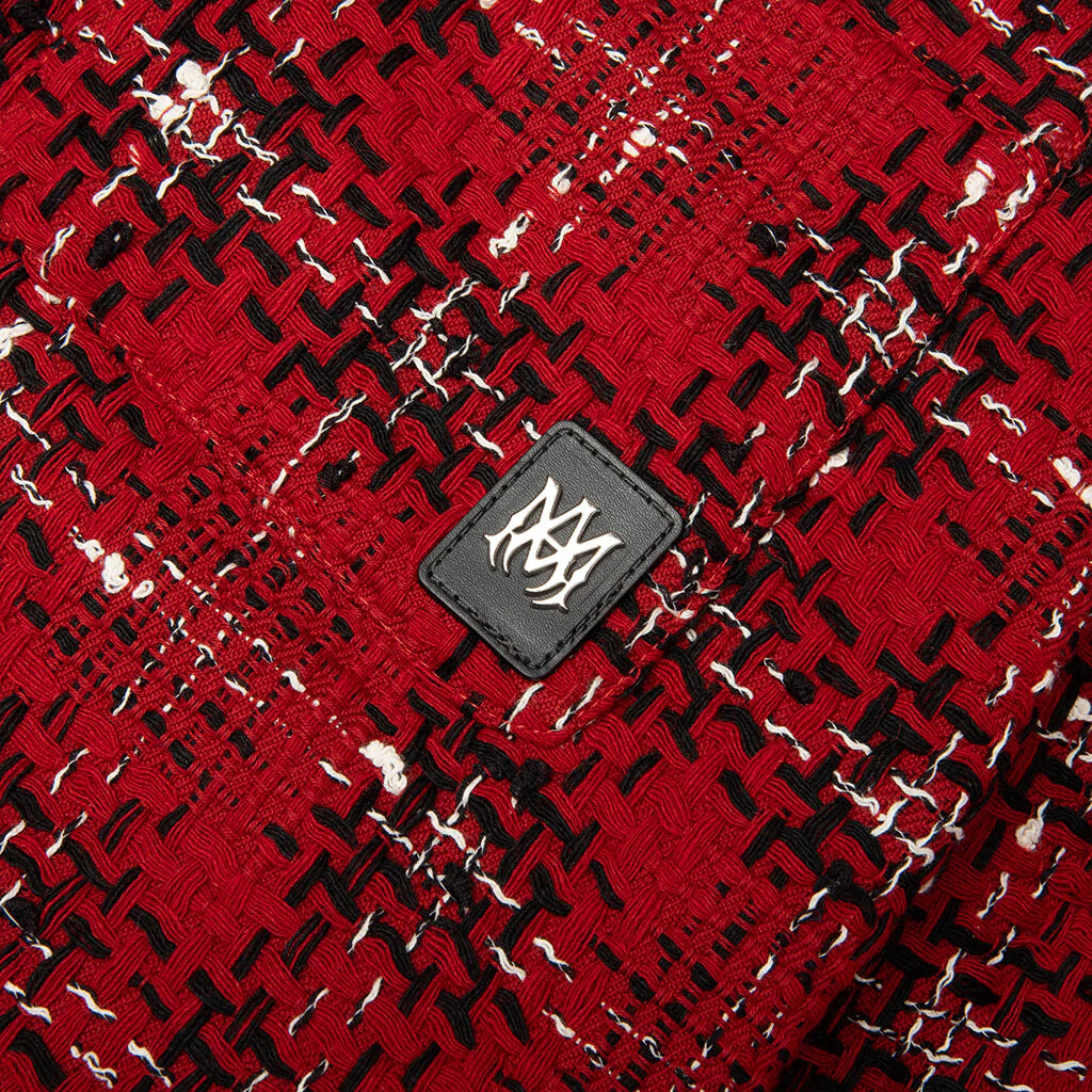 Tweed Flannel Overshirt Red Rose