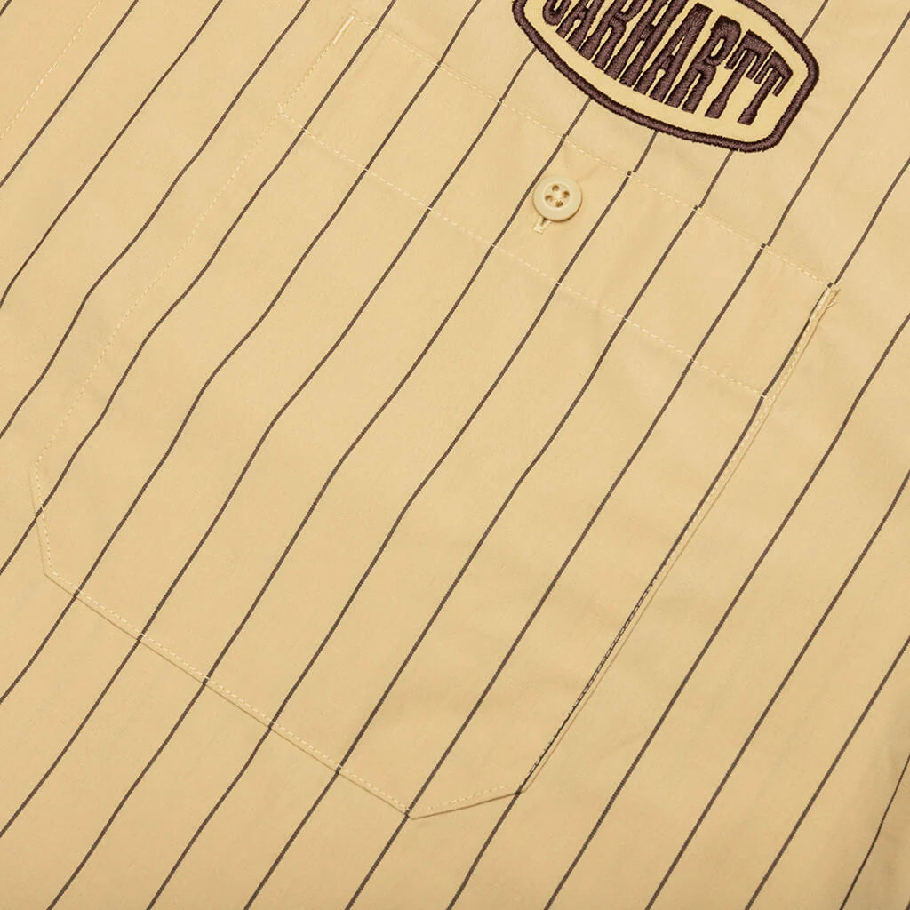 S S Hendry Shirt Seaton Stripe Straw Liberica