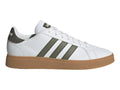 Tenis Adidas Grand Court Base 20 Blanco y Verde Oliva para Hombre