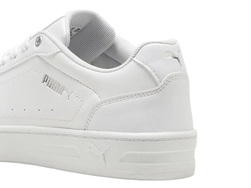 Tenis PUMA Court Classy Blanco y Plata para Mujer
