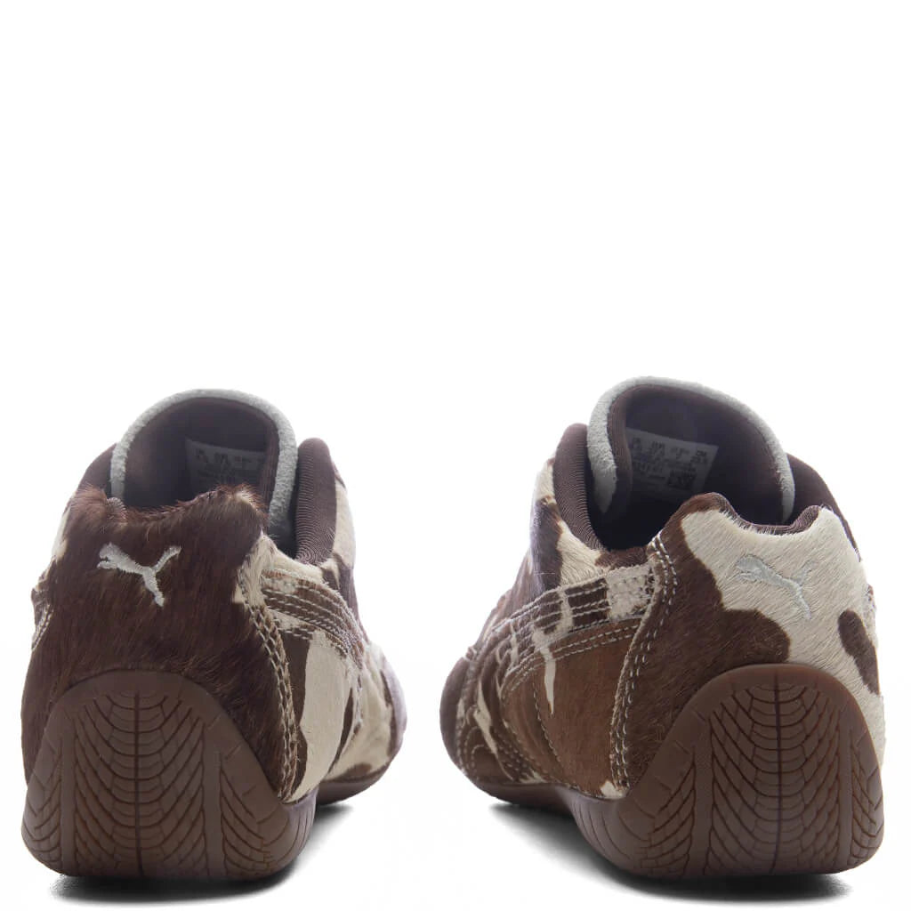 Womens Speedcat Cow Print Chocolate Brown Gum