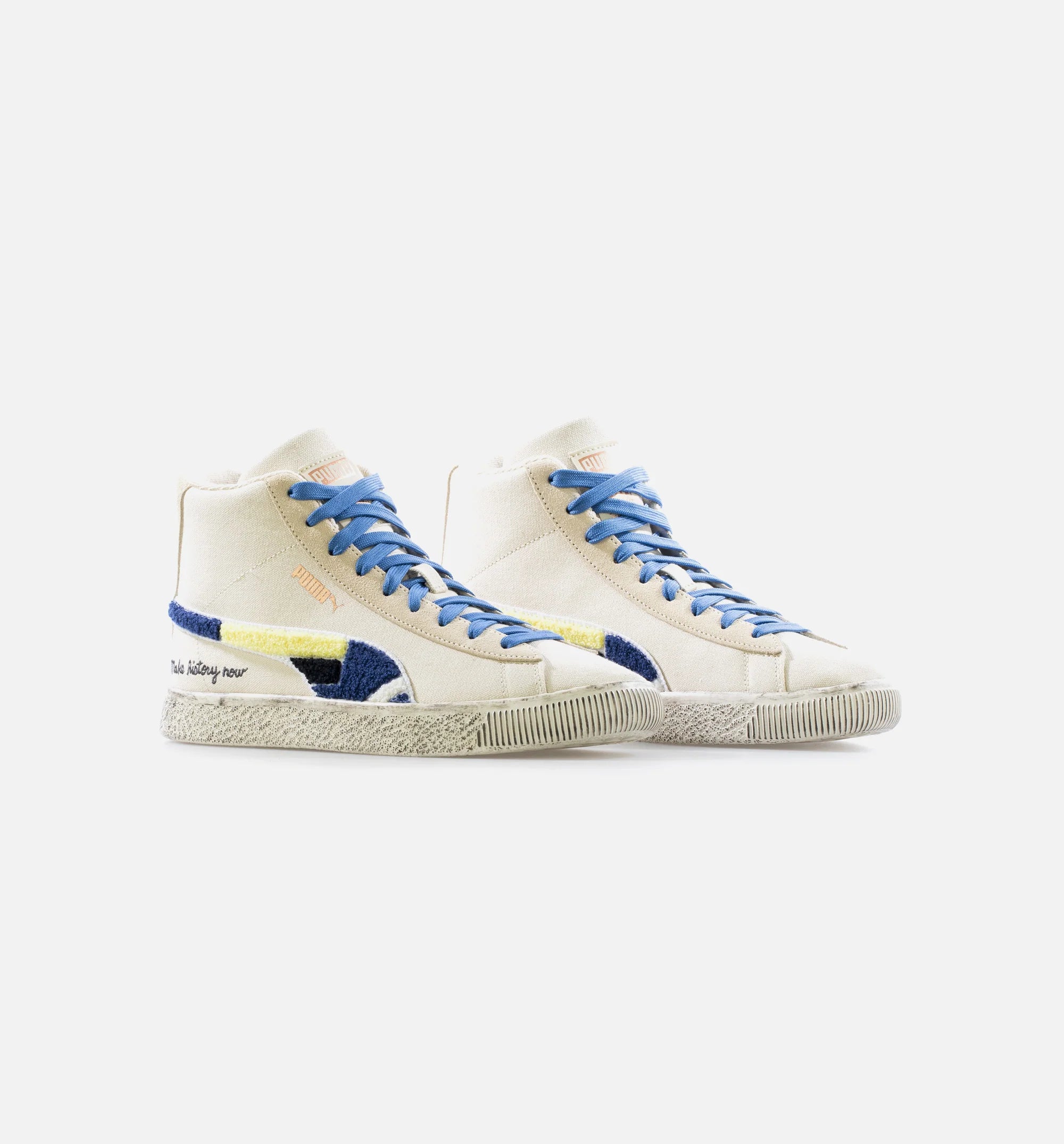 Black Fives X Clyde Mid Creme Brulee Mens Lifestyle Shoe Sand Blue