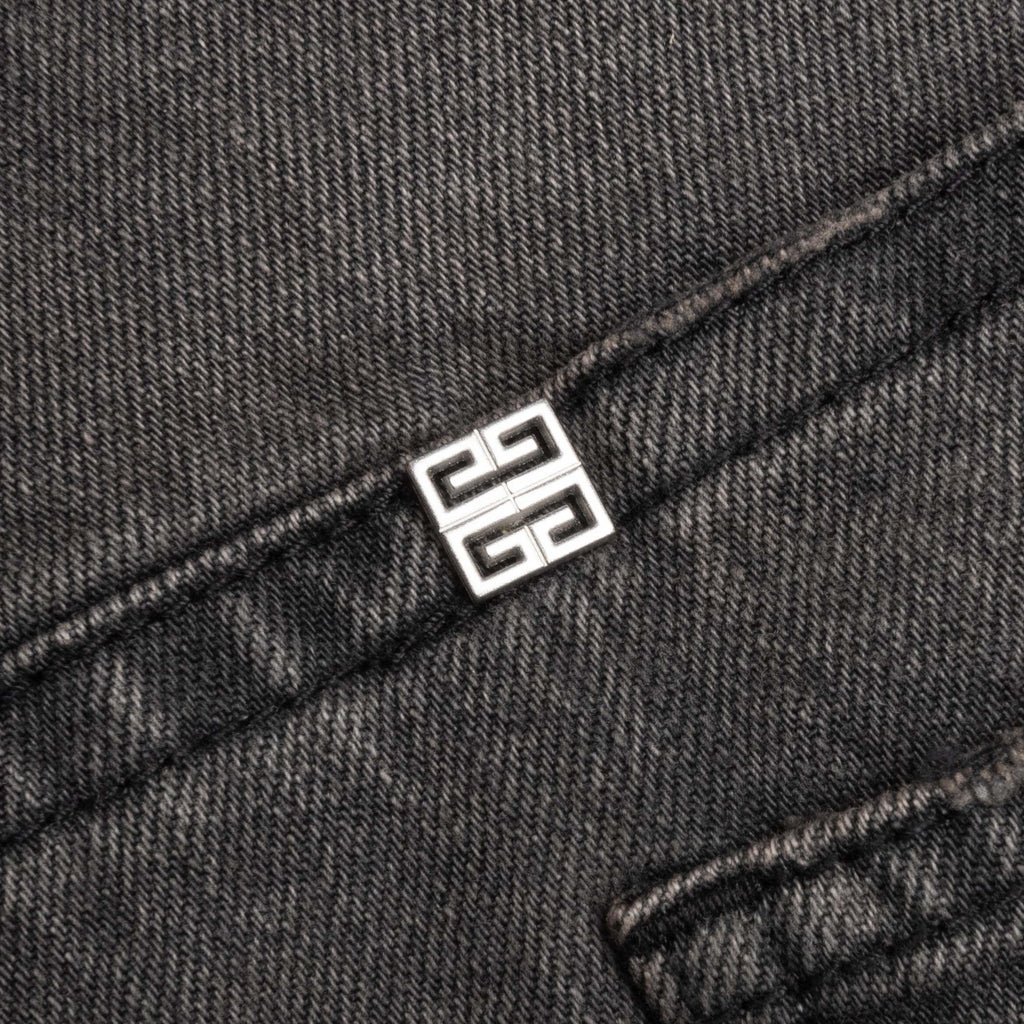 Distressed Denim Trousers Black