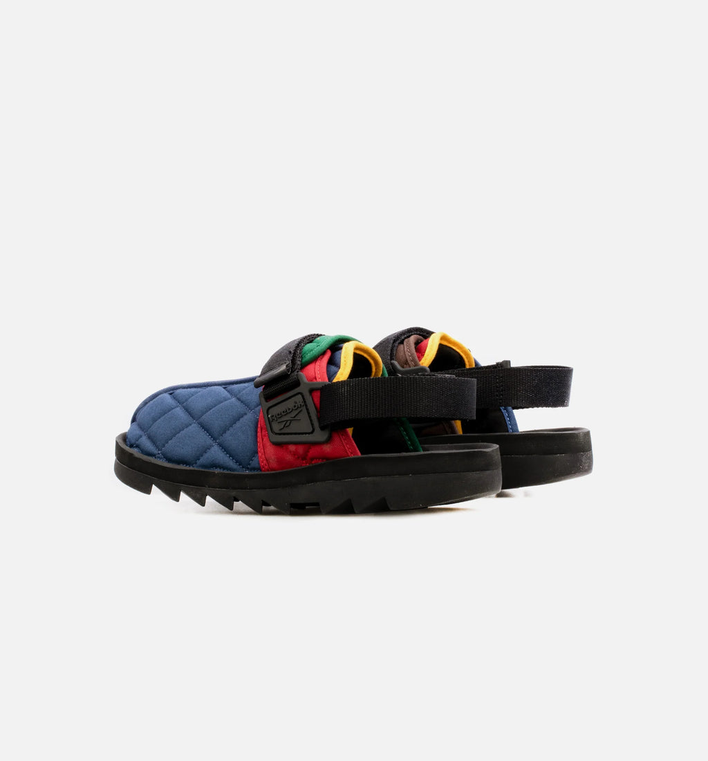Beatnik Patchwork Mens Slides Green Blue