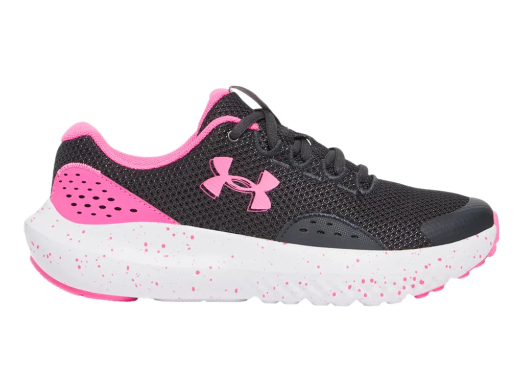 Tenis Under Armour GGS Surge 4 Negro y Rosa para Niña