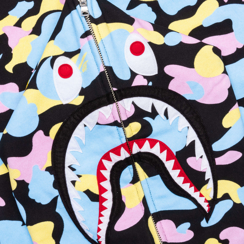 New Multi Camo 2nd Shark Full Zip Hoodie Black