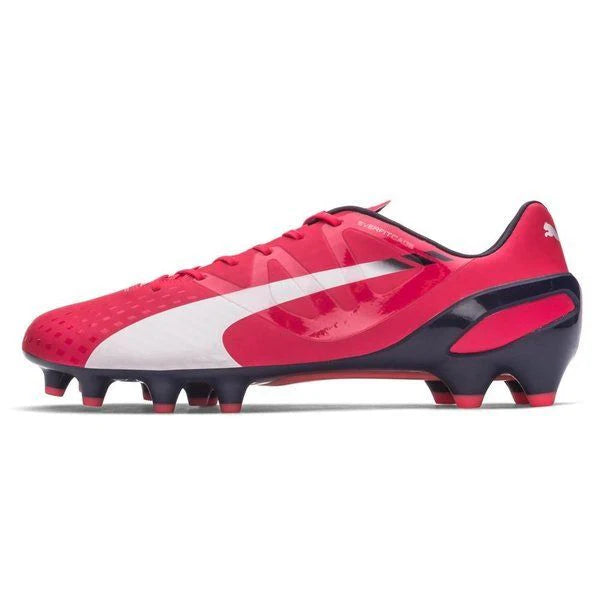 PUMA Evospeed 13 FG Firm Ground Soccer Cleats Bright Plasma White Peacoat