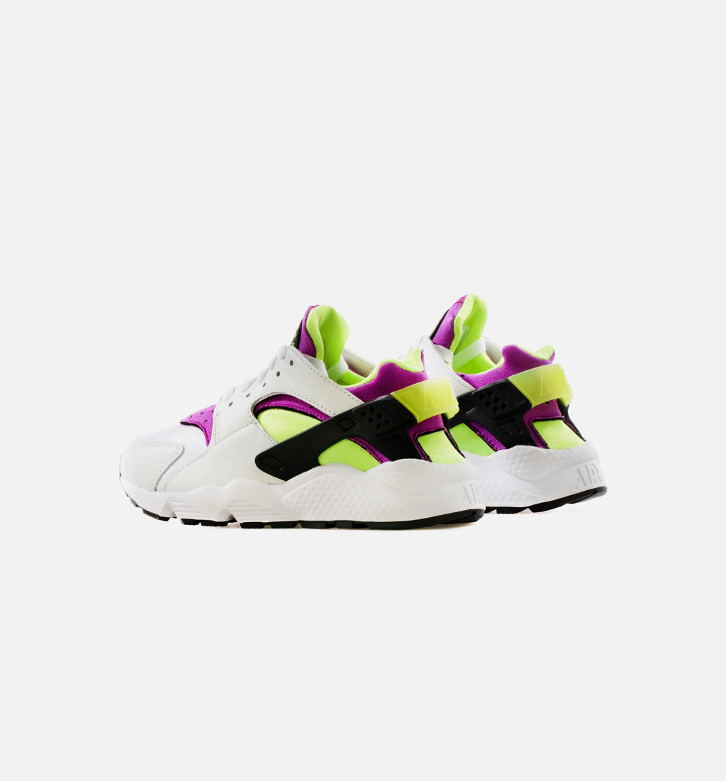 Air Huarache Womens Running Shoe White Magenta Black Neon Yellow