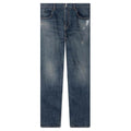 Distressed Denim Trousers Indigo Blue