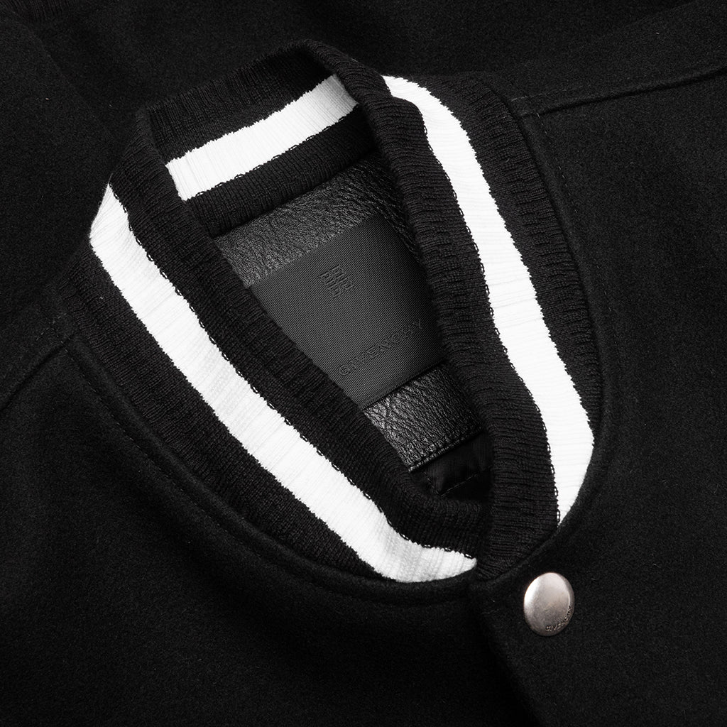 Wool and Leather 4G Varsity Jacket Black