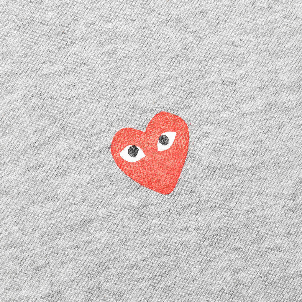 Tri Red Heart Logo Print T Shirt Grey