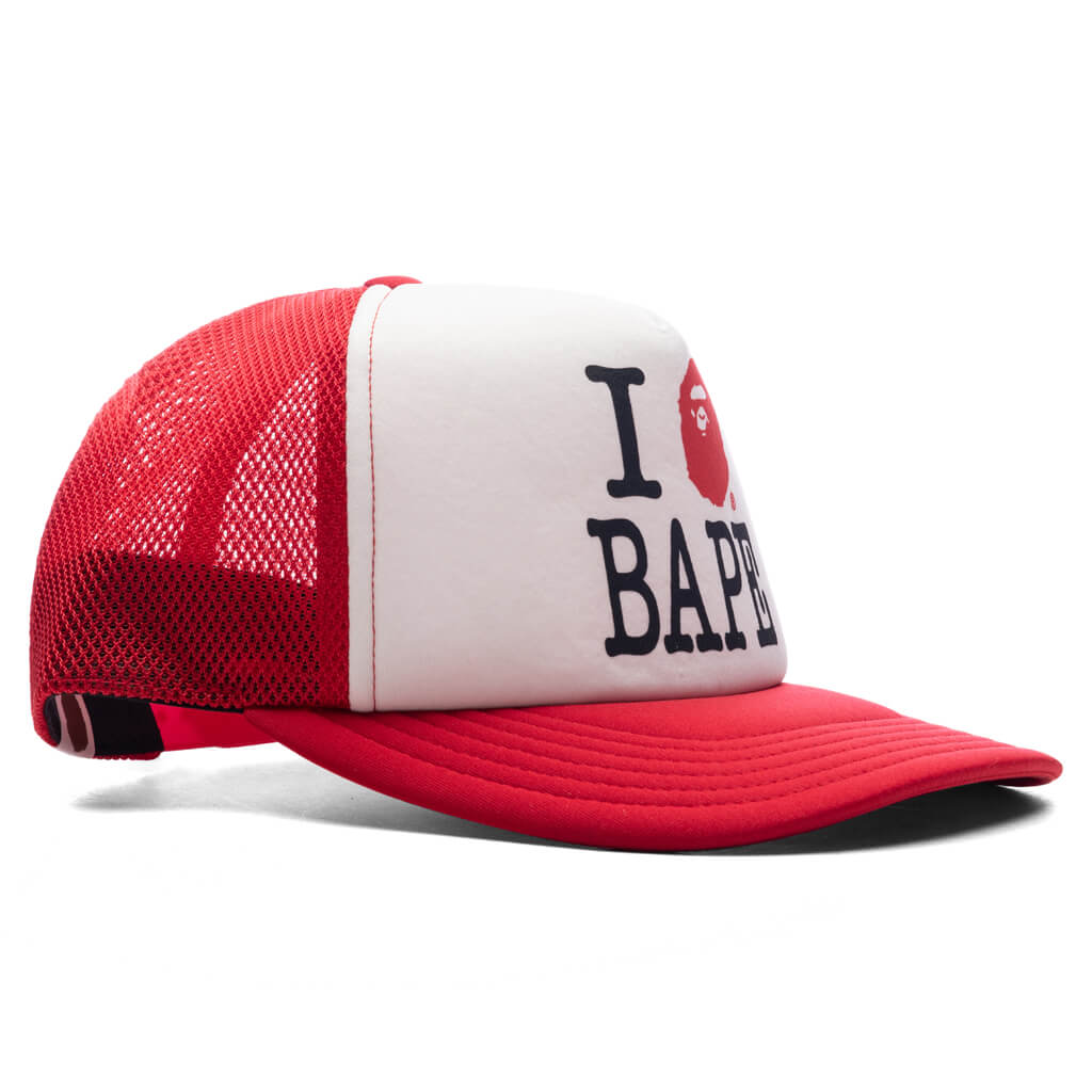 I Love Bape Mesh Cap Red