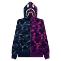 Color Camo Separate Shark Full Zip Hoodie Multi