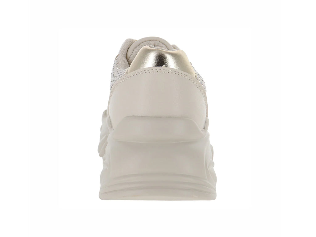 Tenis ATOK Beige Casuales con Brillos para Mujer