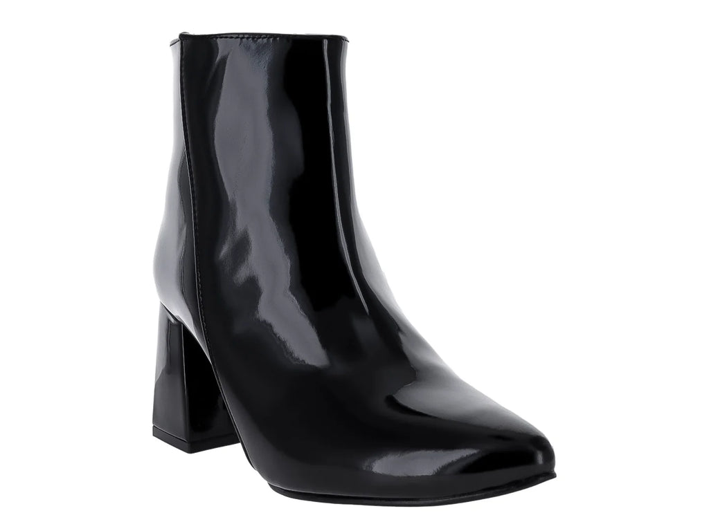 Botines Luna Rosa de Charol Negro para Mujer