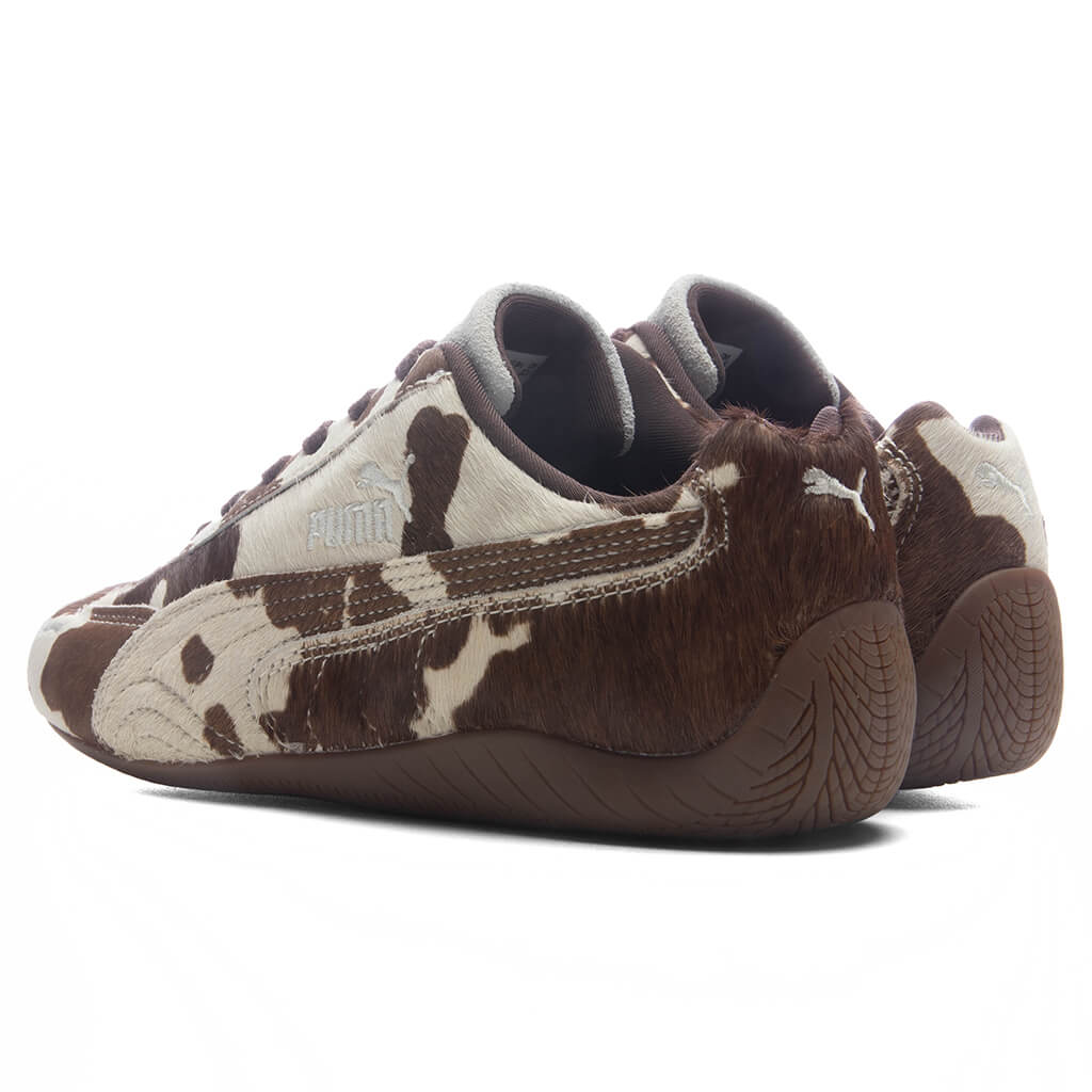 Womens Speedcat Cow Print Chocolate Brown Gum