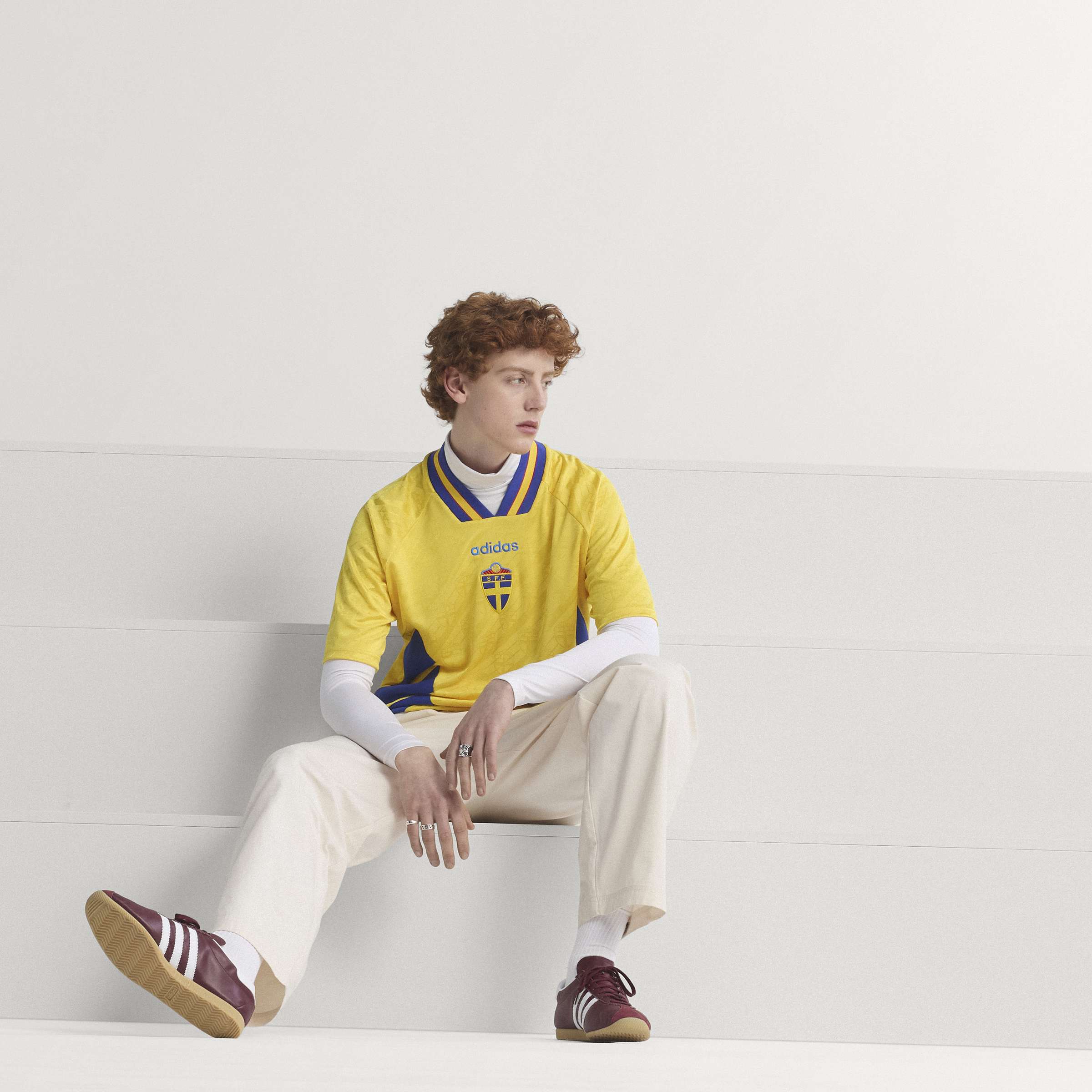 adidas Sweden Home 1994 Mens Soccer Jersey Yellow