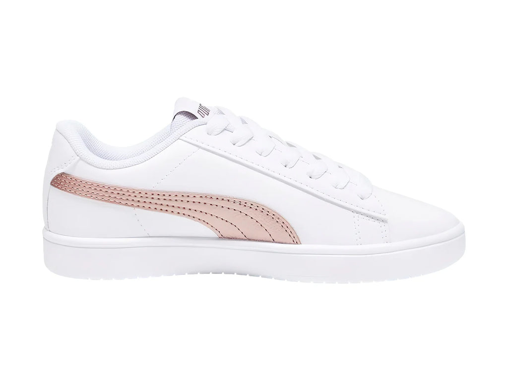 Tenis PUMA Rickie Classic Blanco y Oro Rosa para Niña