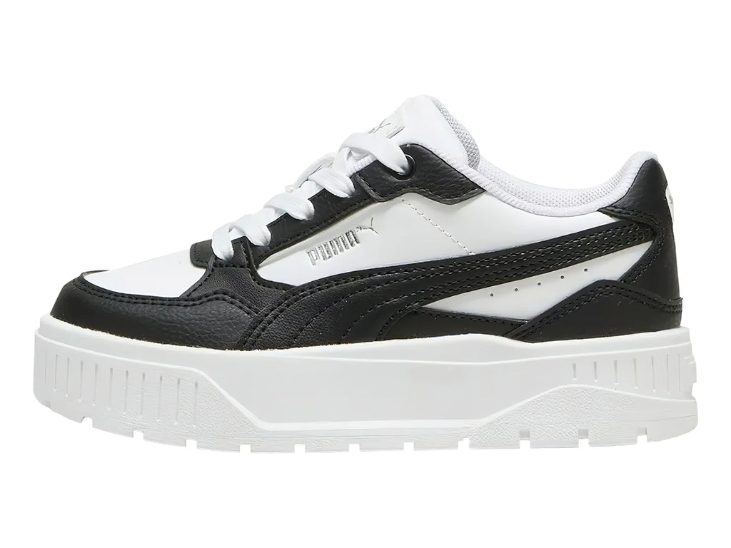 Tenis PUMA Carmen II Idol Blanco Negro y Plata para Niña