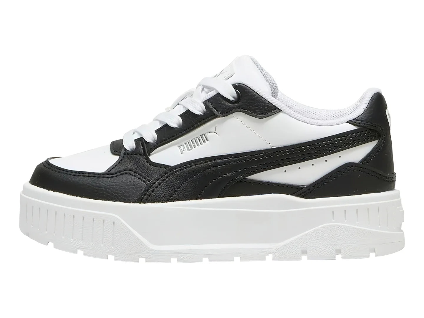 Tenis PUMA Carmen II Idol Blanco Negro y Plata para Niña