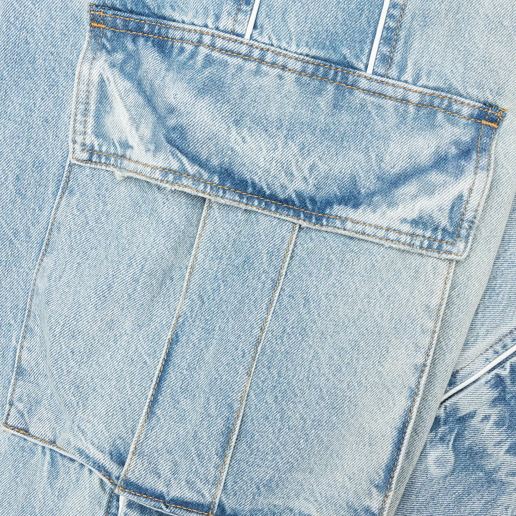 Denim Track Logo Cargos Light Wash