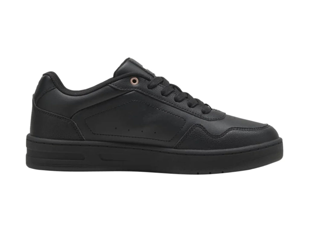 Tenis Puma Court Classy Negro y Oro Rosa para Mujer