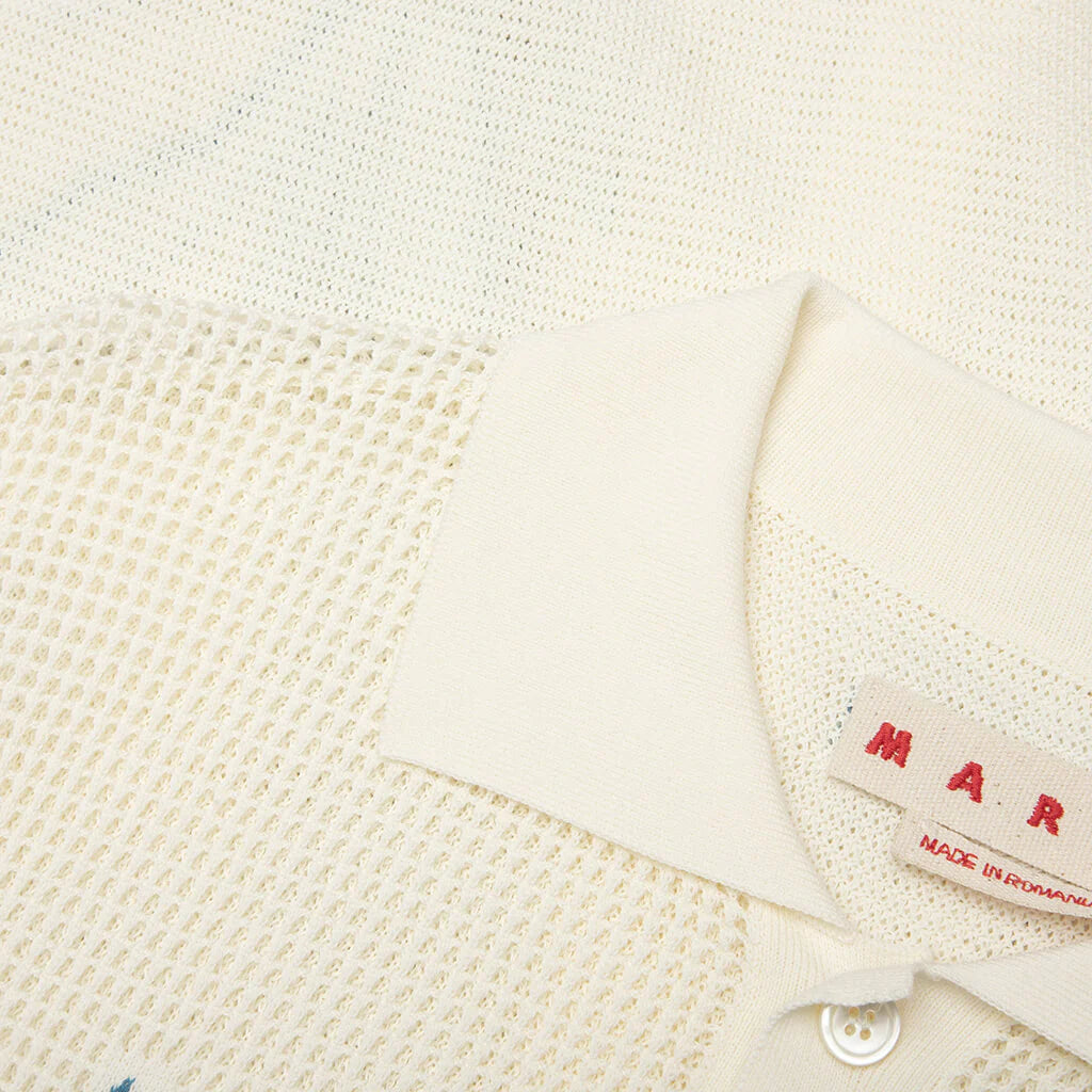 Flower Mesh Cardigan Alabaster