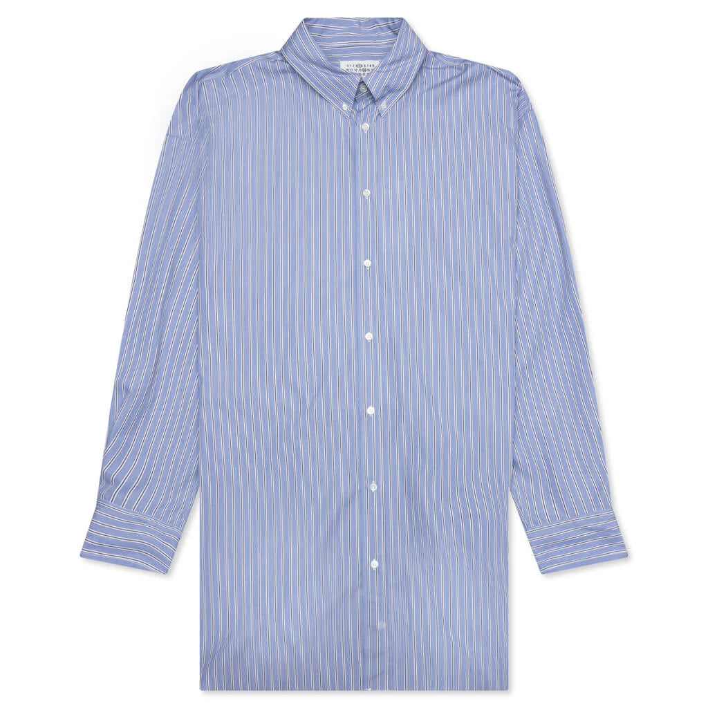 Striped L S Shirt Blue