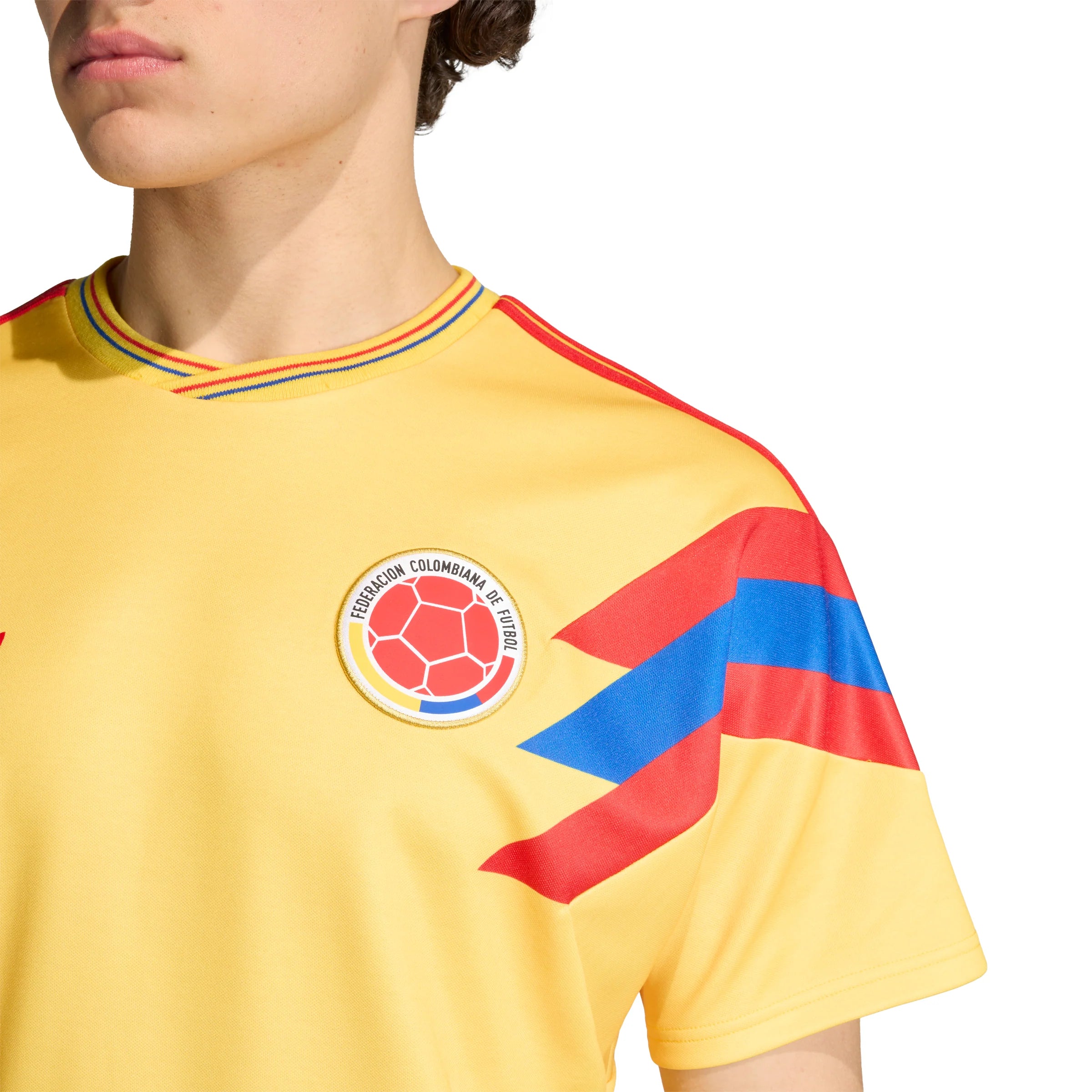 adidas Colombia Away Mens Soccer Jersey 1990 Gold