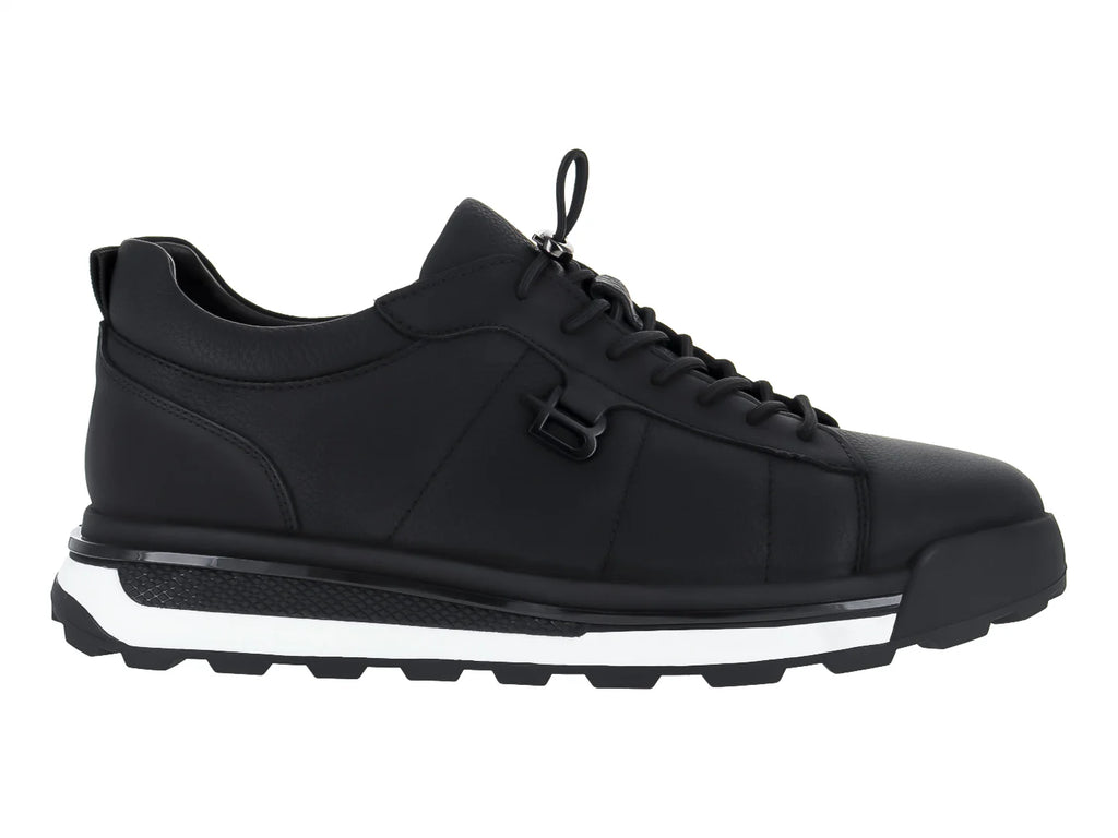 Tenis Buenissimo de Cuero Negro para Hombre