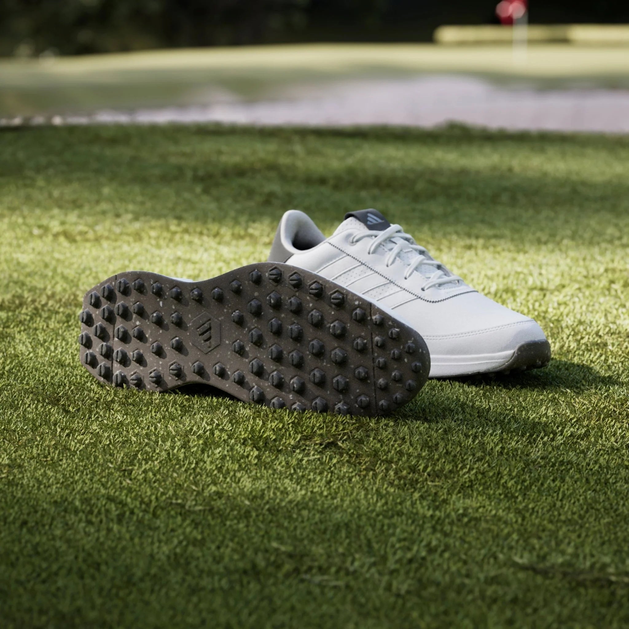 adidas S2G 24 Leather Spikeless Golf Shoes White White Charcoal