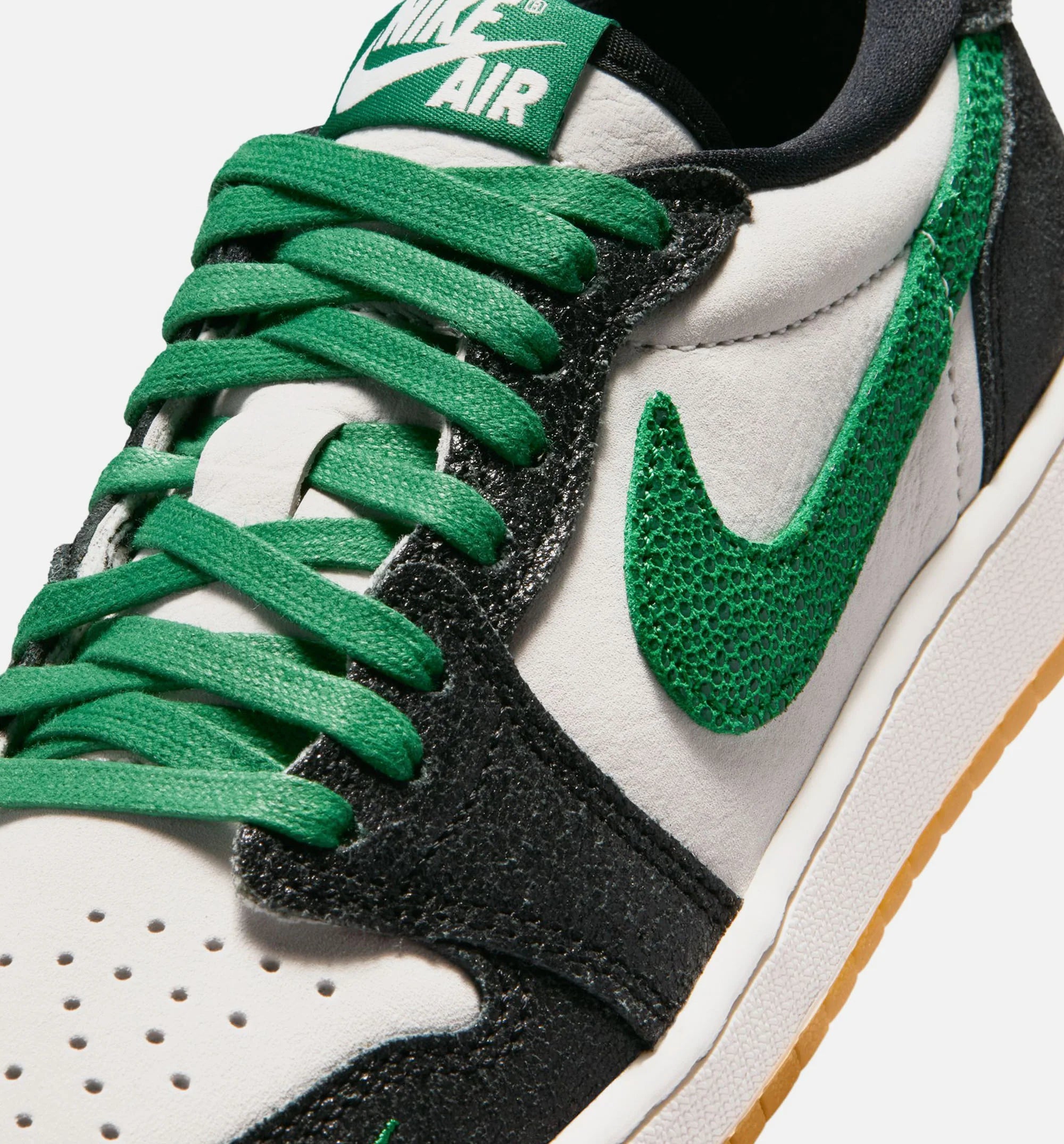 Air Jordan 1 Retro Low OG Phantom And Pine Green Grade School Lifestyle Shoe Phantom Pine Green Black Free Shipping