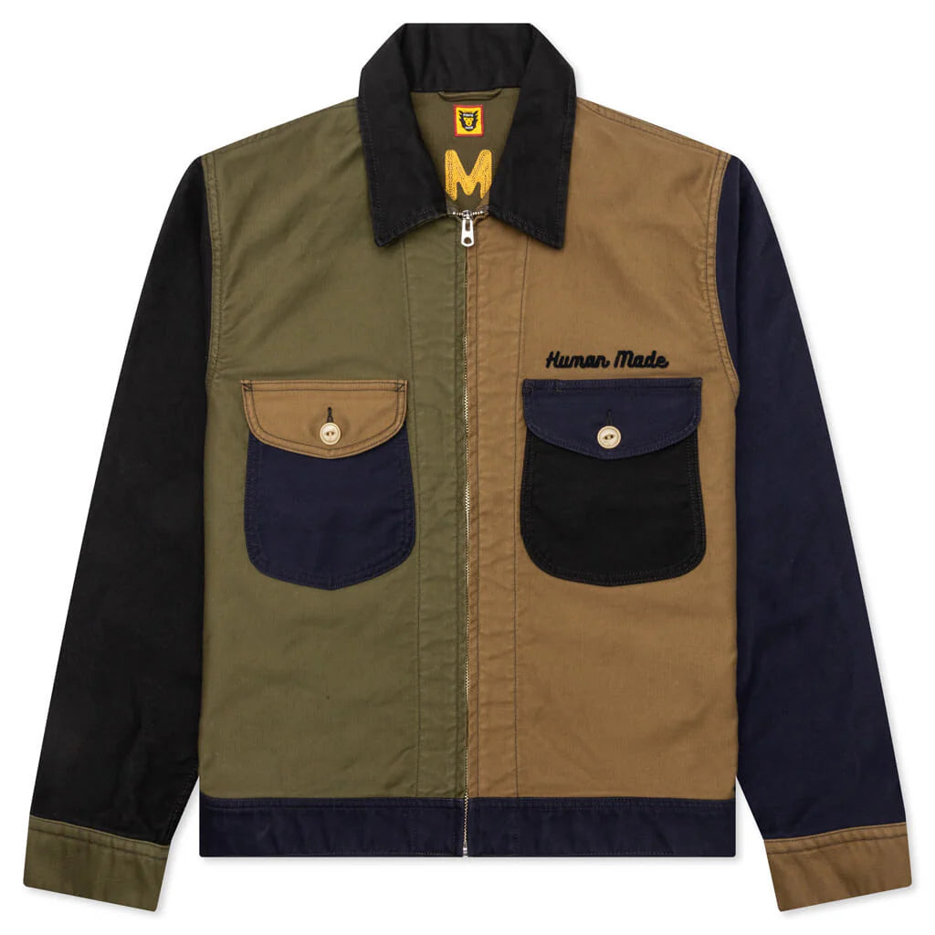 Zip Up Work Jacket Navy