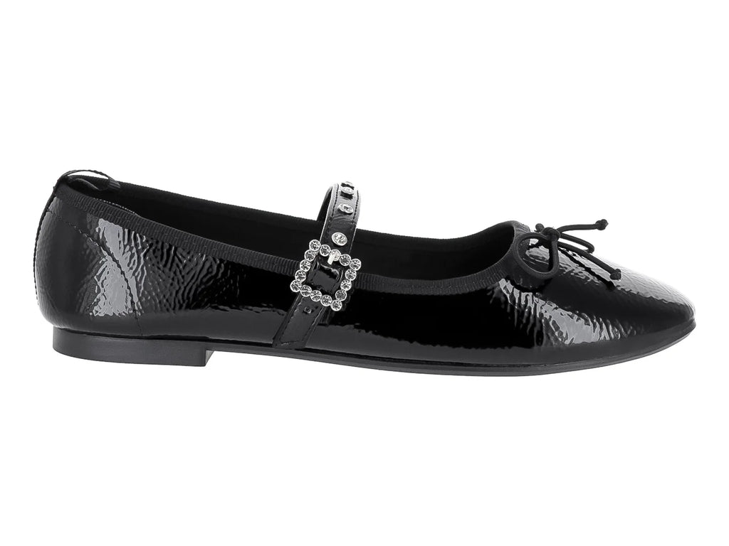 Zapatos Planos Luna Rosa Negros de Charol para Mujer