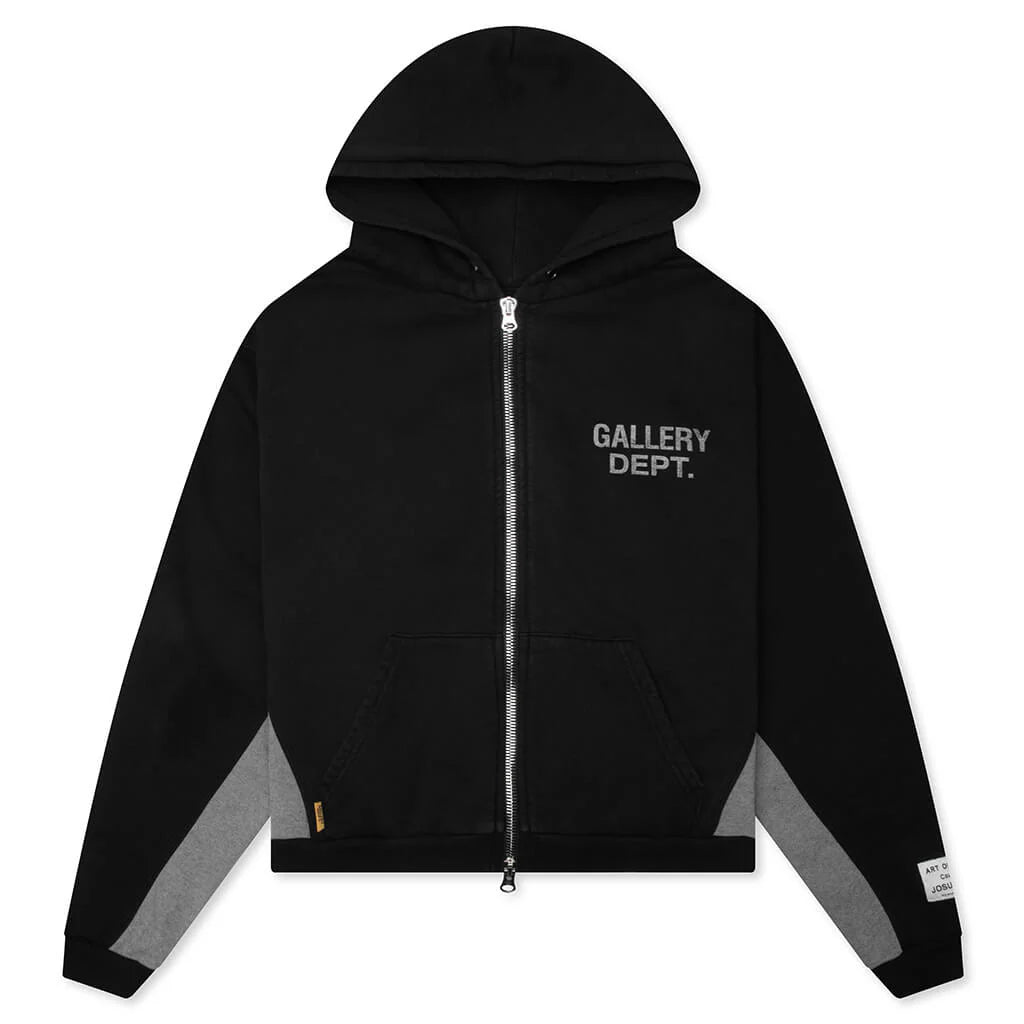 Contrast Panel Sweatshirt Washed Black Heather Grey