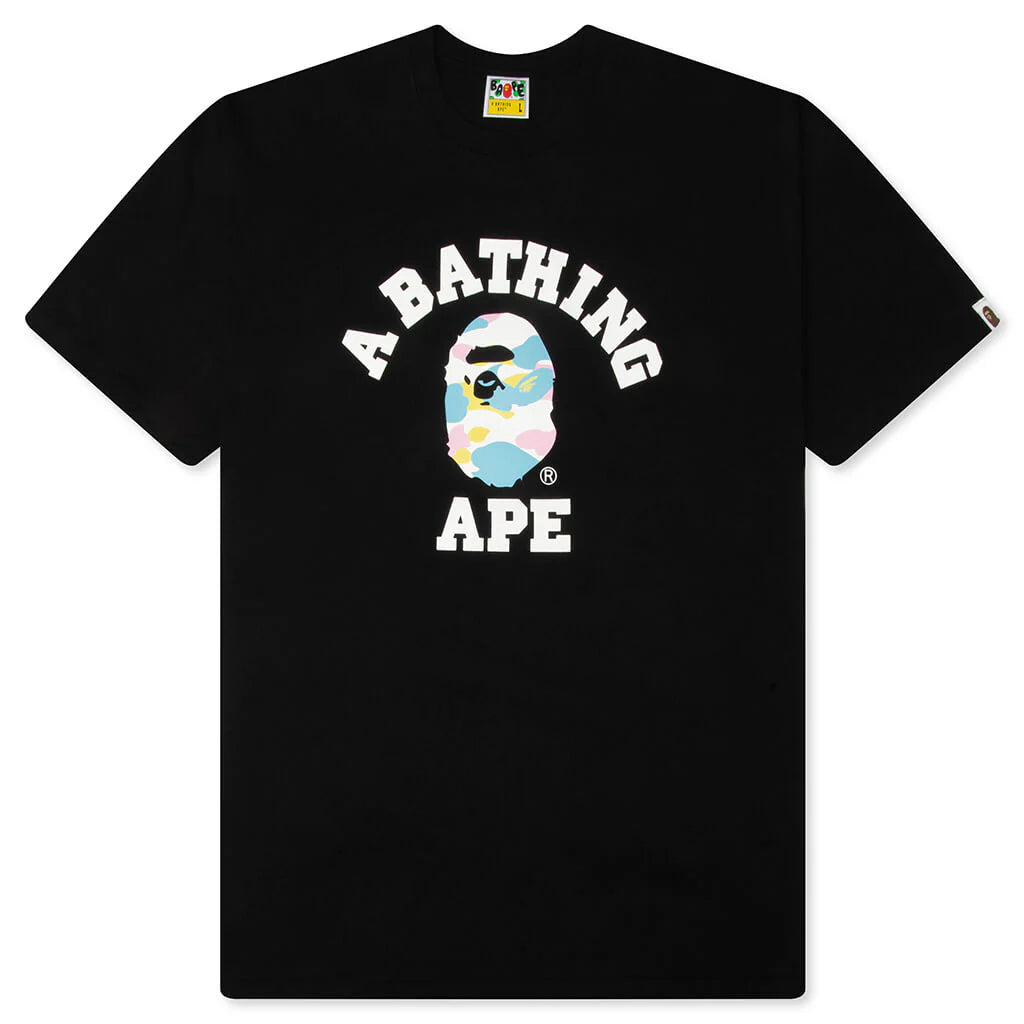 New Multi Camo College Tee Black