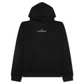 Upside Down Logo Hoodie Black White Embroidery