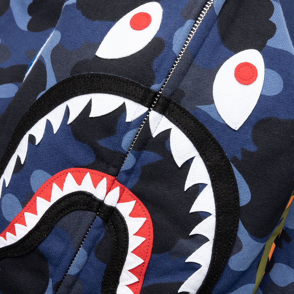 Camo Shark Full Zip Hoodie Navy