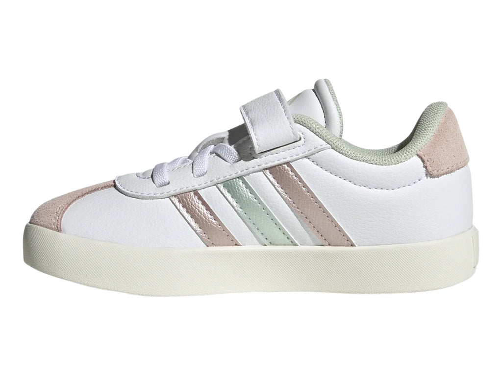 Tenis Adidas VL Court 30 K Blanco y Rosa para Niña
