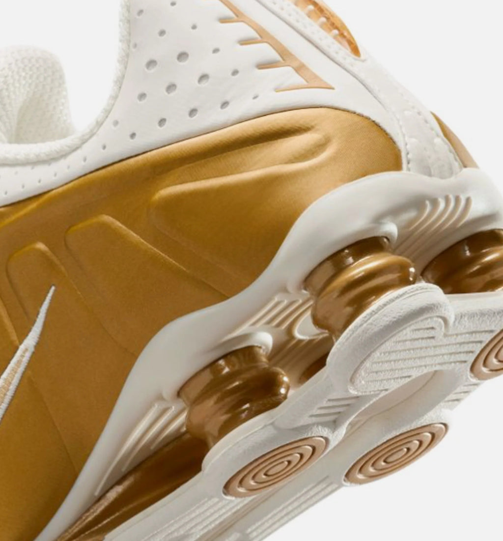 Shox R4 Womens Running Shoe Soft Pearl Metallic Gold
