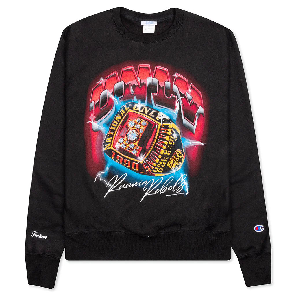 Feature x UNLV Ring of Thunder Crewneck Sweater Black
