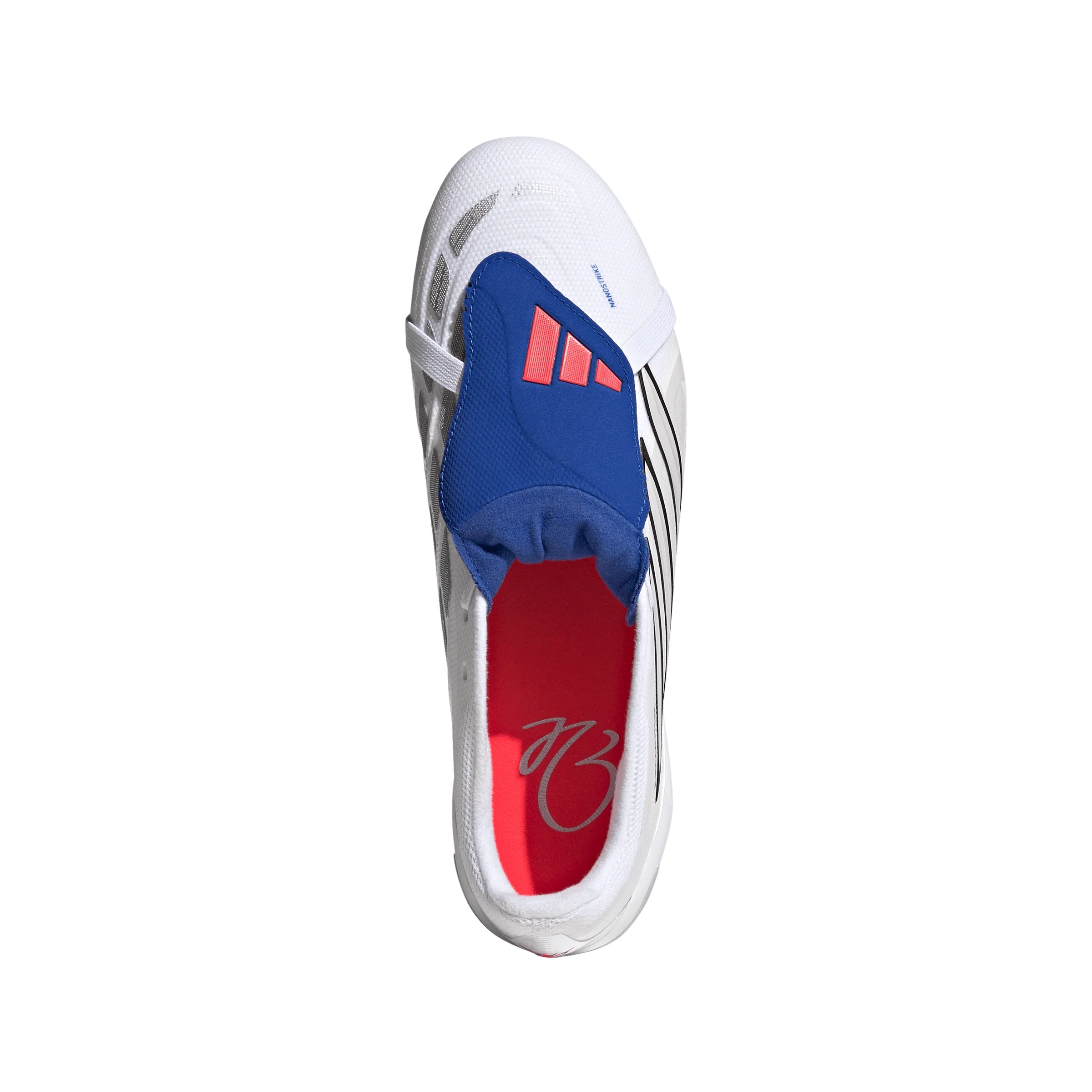 adidas Predator League Fold Over Tongue FG Firm Ground Mens Soccer Cleats White Zero Metallic Blue
