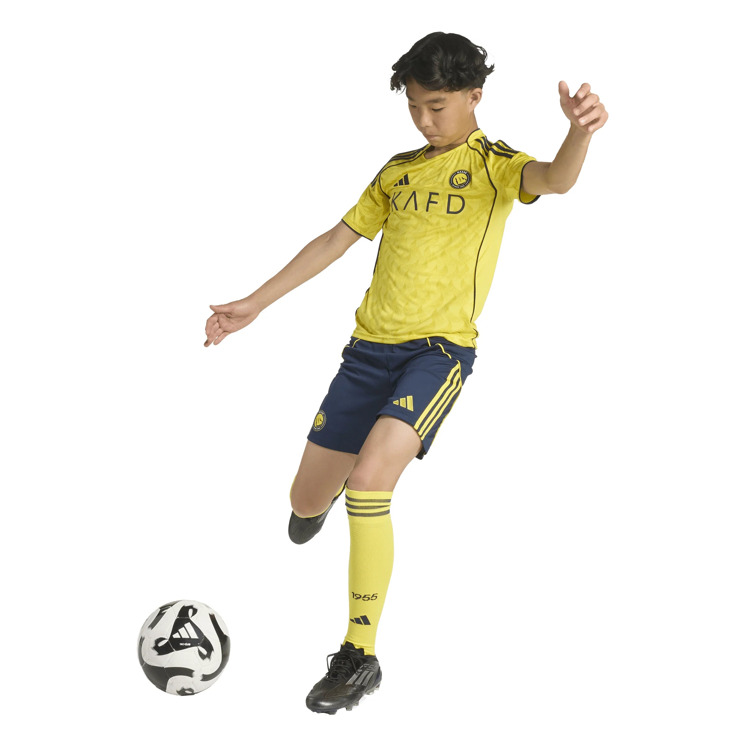 adidas Al Nassr FC Home Youth Soccer Jersey 25 26 Yellow Blue