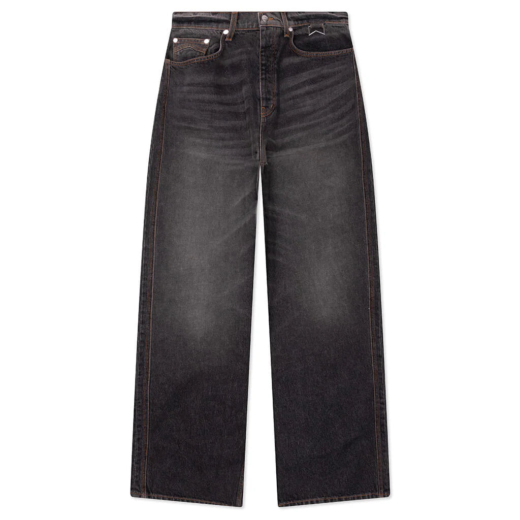 Wide Leg Traxedo Denim Pants Agoura Black